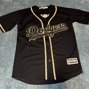 Majestic LA Dodgers Black and Gold #42 J. Robinson Tribute Jersey Size Small